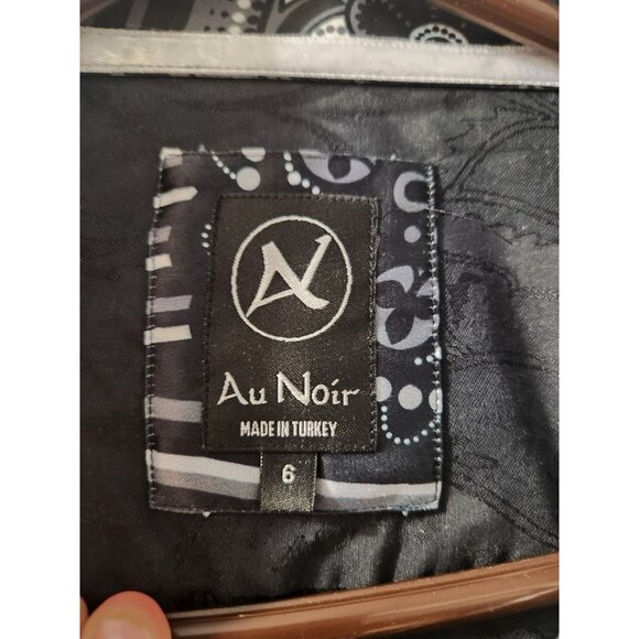 Au Noir Men Dress Shirt Black Long Sleeves Size 6 Pre-Owned - Picture 3 of 9